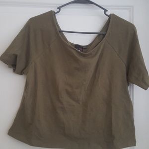 Green crop top